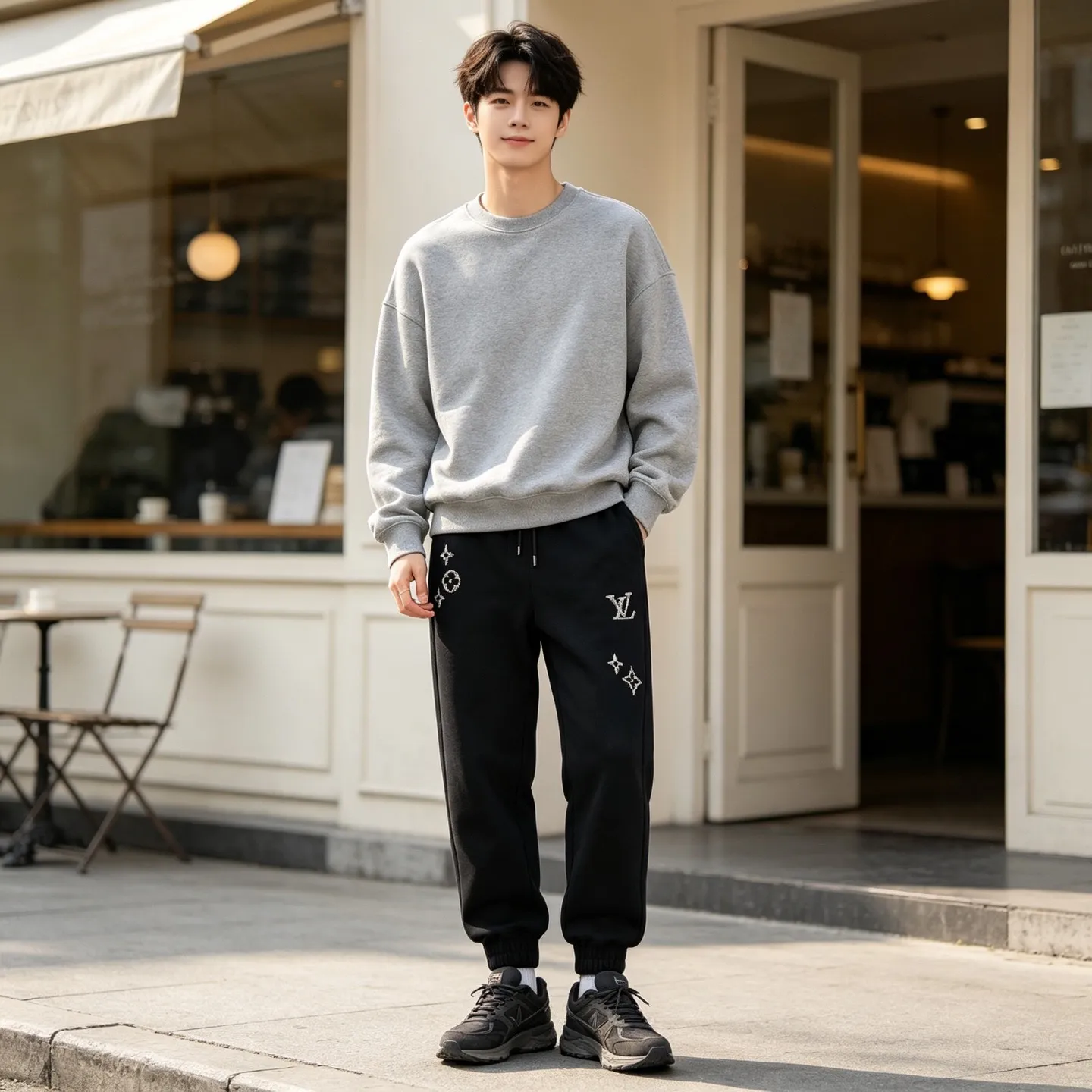 Louis Vuitton sketchy presbyopic embroidered trousers
